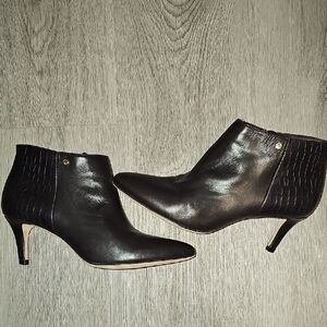 Antonio Melani Dark Brown Leather Ankle Booties